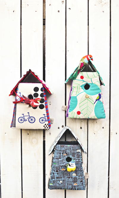Gorgeous Fabric Birdhouses Gorgeous Fabric Birdhouses
