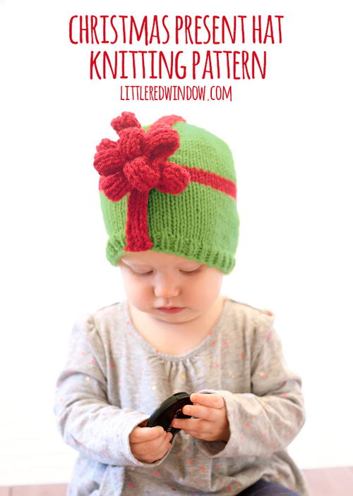 Christmas Present Bow Hat Knitting Pattern Christmas Present Bow Hat Knitting Pattern