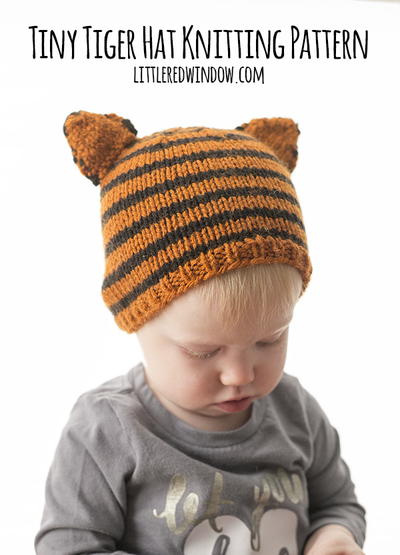 Tiny Tiger Hat Knitting Pattern 