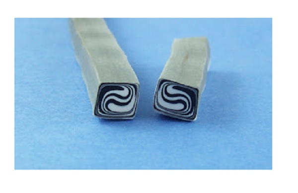 Black and White Swirl Polymer Clay Cane Black and White Swirl Polymer Clay Cane