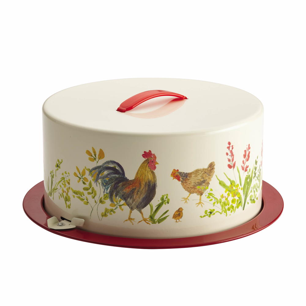 Paula Deen Garden Rooster Cake &amp; Pie Carrier