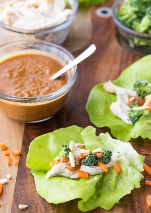Paleo Thai Chicken Lettuce Wraps | FaveSouthernRecipes.com