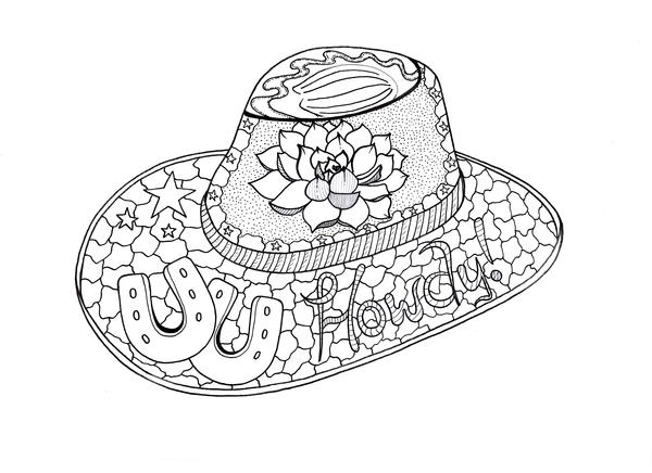 Howdy Cowboy Adult Coloring Page Howdy Cowboy Adult Coloring Page