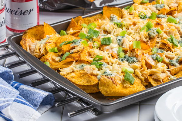 Barbecue Chicken Nachos with Blue Cheese