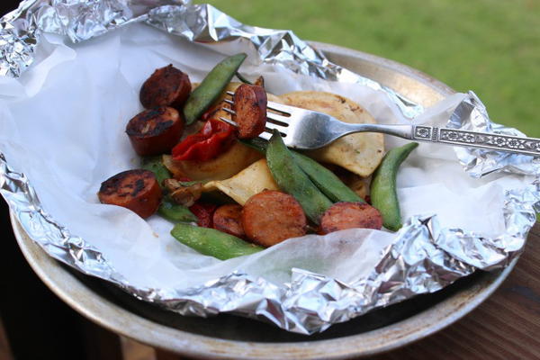 Sausage Pierogie Campfire Foil Packets