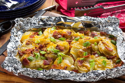 Cheesy Bacon Potatoes in Foil