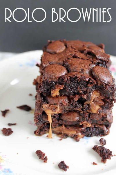 Delectable Rolo Brownies Delectable Rolo Brownies