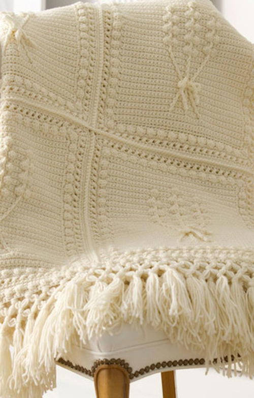Aran Nosegay Crochet Throw Aran Nosegay Crochet Throw