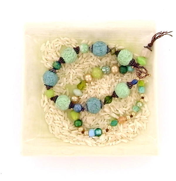 Rustic Sea Foam Faceted Bracelet Rustic Sea Foam Faceted Bracelet