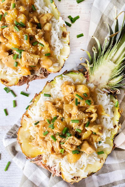 Teriyaki Chicken Pineapple Bowls Teriyaki Chicken Pineapple Bowls