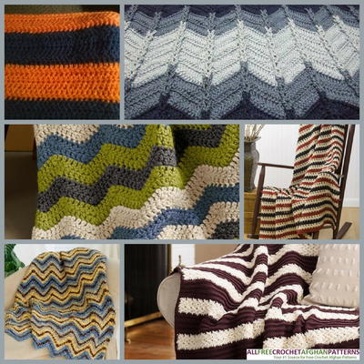 6 Striped Crochet Afghan Patterns for Men and Boys