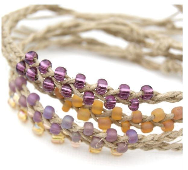 Braided Bead and Hemp Bracelets Braided Bead and Hemp Bracelets