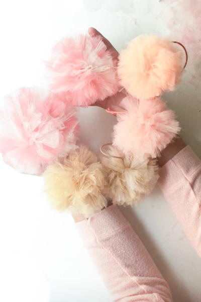 Easy DIY Tulle Pom Pom Hair Bands Easy DIY Tulle Pom Pom Hair Bands