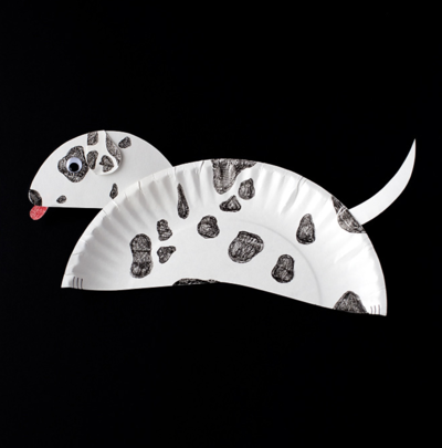 Playful Dalmatian Paper Plate Puppy Craft