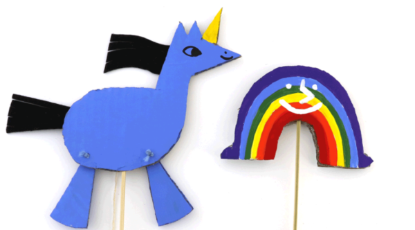 Dancing Unicorn and Rainbow Stick Puppets Dancing Unicorn and Rainbow Stick Puppets