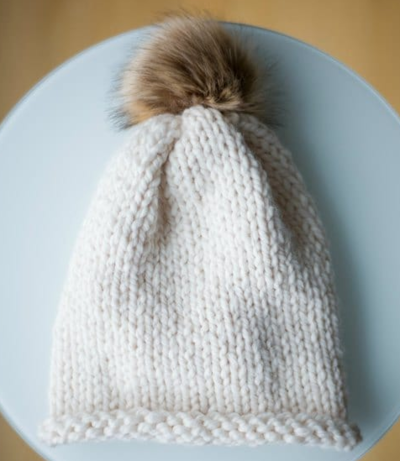 Stockinette Beginner Knitting Hat