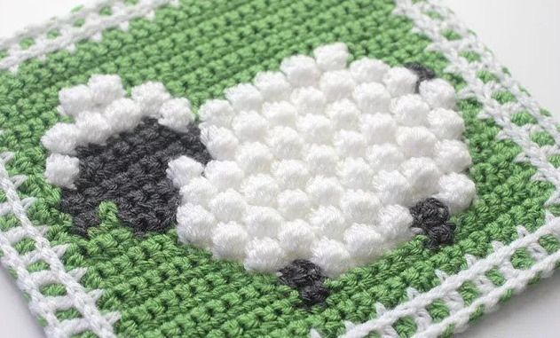 Bobble Stitch Sheep Granny Square Bobble Stitch Sheep Granny Square