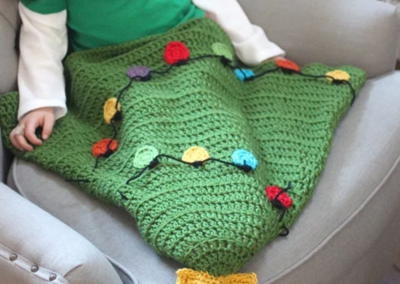 Christmas Tree Crochet Tail Blanket