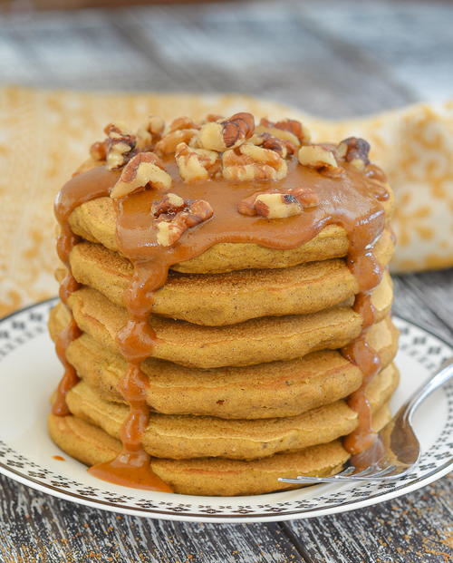 Sweet Potato Pancakes with Caramel Sauce Sweet Potato Pancakes with Caramel Sauce