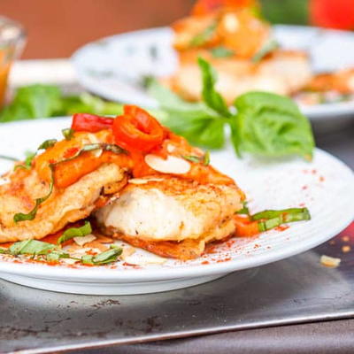 Red Snapper with Romesco Sauce Red Snapper with Romesco Sauce