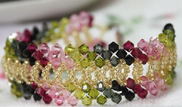 Overlapping Olive and Rose Bracelet Overlapping Olive and Rose Bracelet