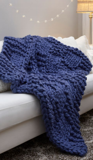 Basketweave Chunky Knit Blanket Pattern
