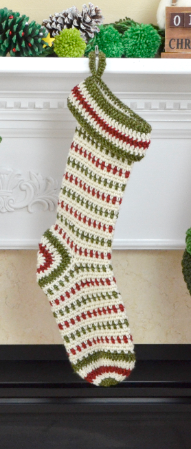 Crocheted Striped Stocking Pattern Crocheted Striped Stocking Pattern