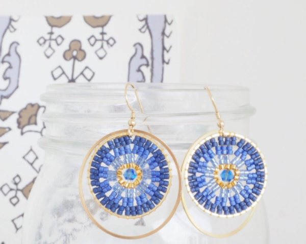 Brick Stitch DIY Beaded Hoop Earrings Brick Stitch DIY Beaded Hoop Earrings