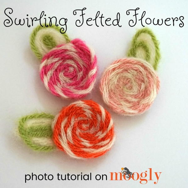 Swirling Felted Flowers Swirling Felted Flowers