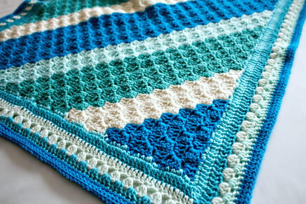 Image shows a close-up of the Crochet Casserole Blanket. Image shows a close-up of the Crochet Casserole Blanket.