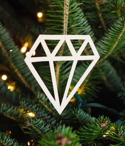Totally Modern Paper Diamond Ornament