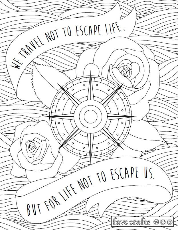 Travel Escape Adult Coloring Page Favecrafts Com