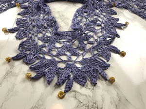 Beaded Lila Crochet Necklace Scarf