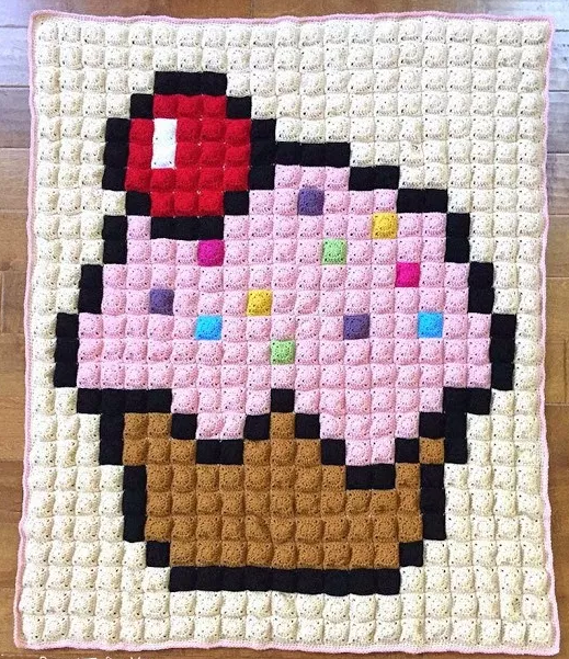 Frosted Cupcake Crochet Blanket Pattern Frosted Cupcake Crochet Blanket Pattern