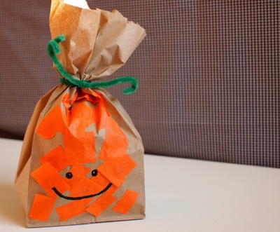 Paper Pumpkin Toddler Craft