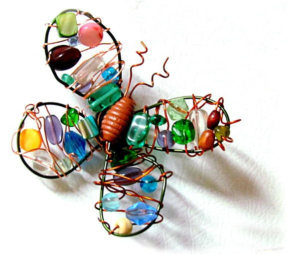 DIY Wire and Bead Butterfly Magnet