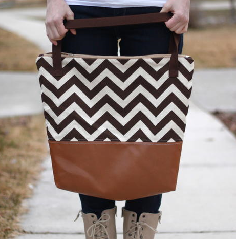 Leather Bottom Tote Bag Leather Bottom Tote Bag