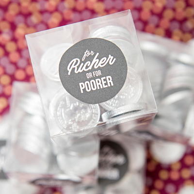 Clever Chocolate Coin Wedding Favors