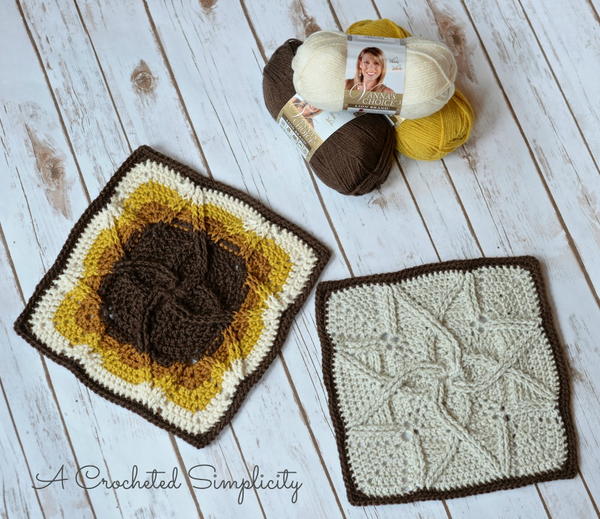 Cabled Blooms 12 Afghan Square Cabled Blooms 12" Afghan Square