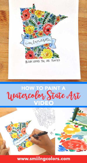 Colorful Watercolor State Art Video