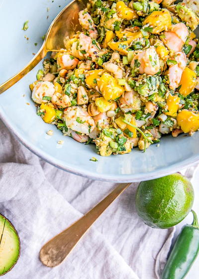 Thai Coconut Shrimp Ceviche with Mango Avocado Salsa Thai Coconut Shrimp Ceviche with Mango Avocado Salsa