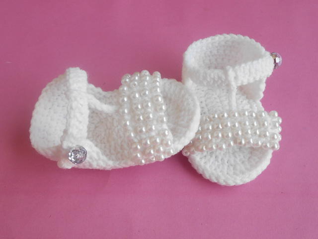 Crochet Baby Beaded Flip Flop Sandals Crochet Baby Beaded Flip Flop Sandals