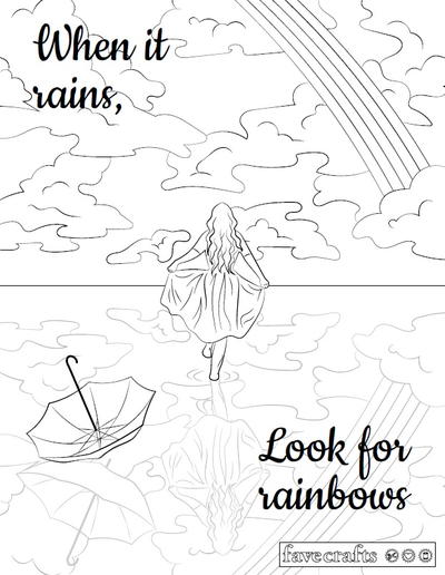 Look for Rainbows Adult Coloring Page