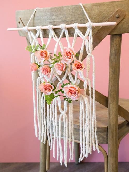 Floral Macrame Chair Decorations