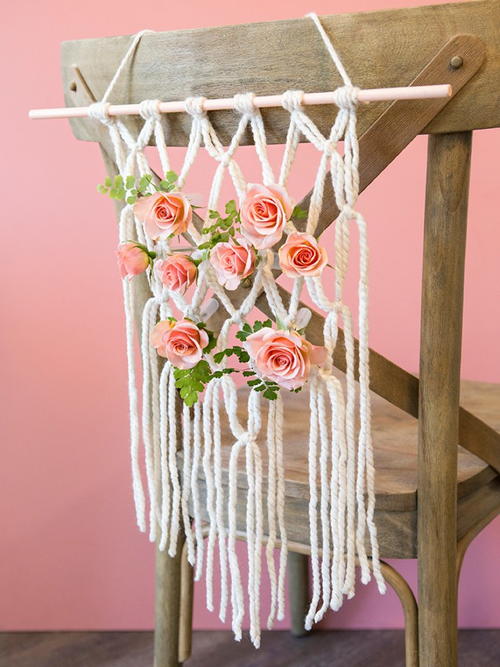 Floral Macrame Chair Decorations Floral Macrame Chair Decorations