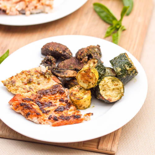 Broiled Pesto Mayo Salmon Broiled Pesto Mayo Salmon