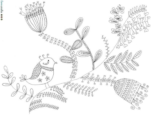 Whimsical Bird Coloring Sheet Whimsical Bird Coloring Sheet