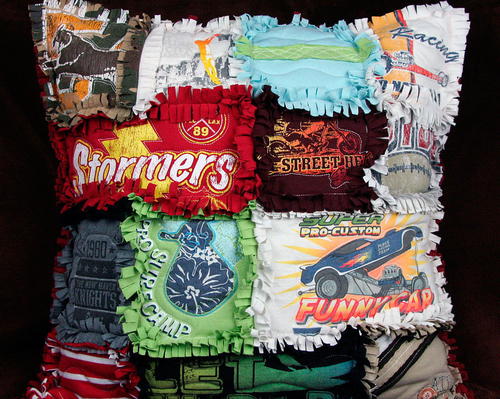 Upcycled Rag Quilt DIY Pillow Upcycled Rag Quilt DIY Pillow
