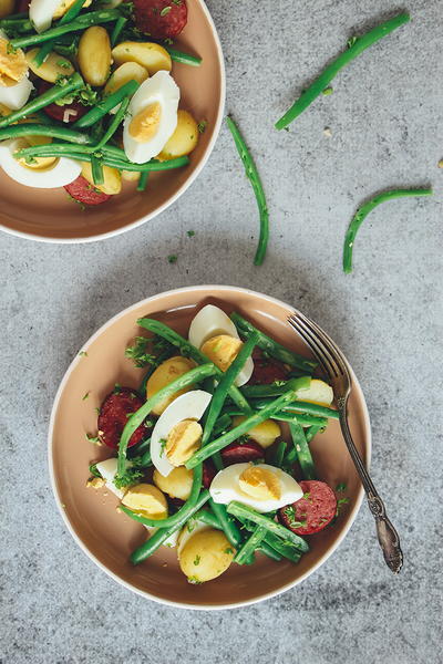 Potato Green Bean and Sausage Salad Potato, Green Bean, and Sausage Salad