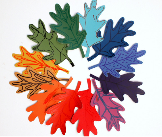 Paint Chip Color Wheel Leaf Wreath Paint Chip Color Wheel Leaf Wreath